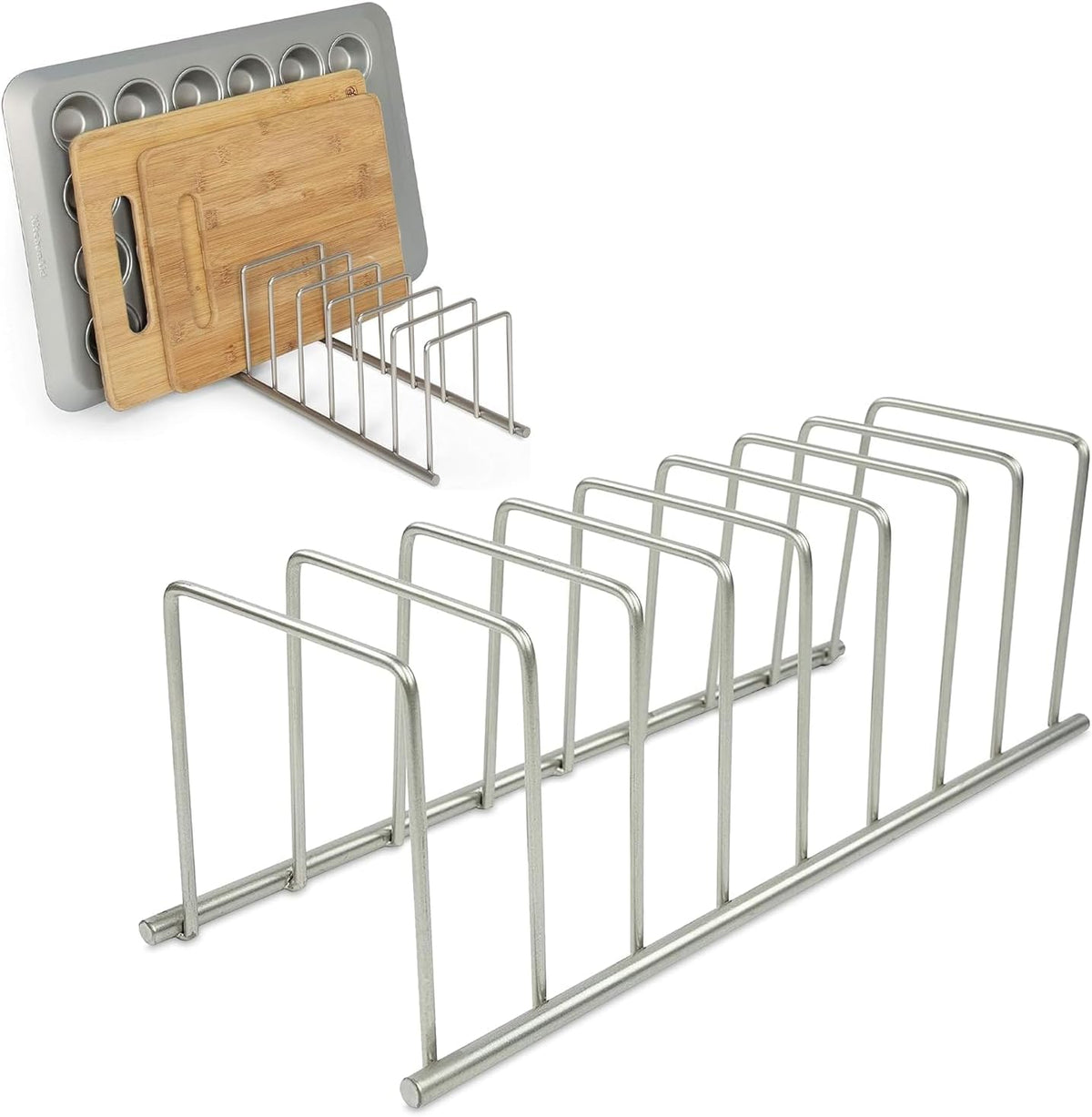 Cutting Board Storage Organizer – Kitchen Cabinet Cutting Board Rack, Chopping Board Holder & Space-Saving Countertop Storage Organizer