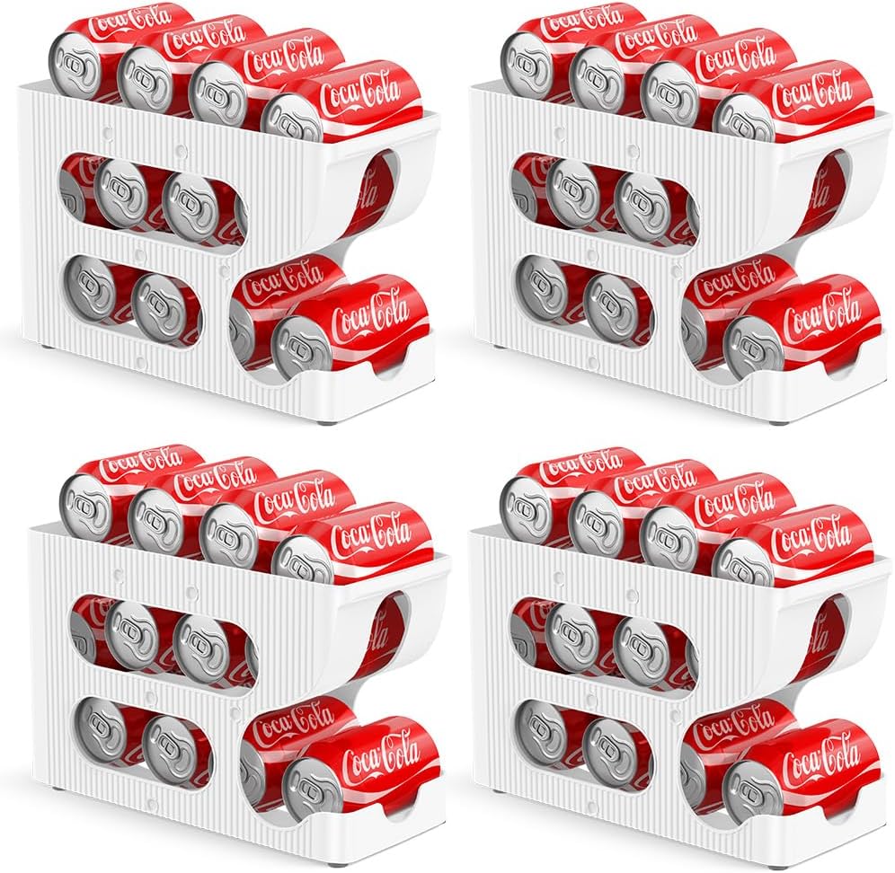 Refrigerator Can Organizer – Soda Can Storage Rack, Beverage Can Dispenser & Space-Saving Fridge Organizer for Drinks