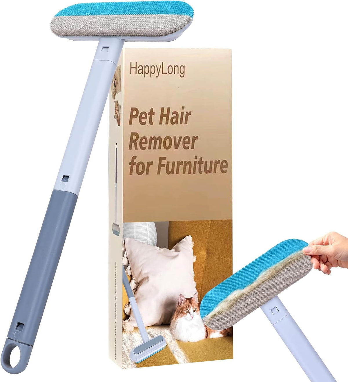 Pet Hair Removal Brush – Pet Hair Remover, Reusable Fur Cleaning Brush & Furniture, Sofa and Upholstery Hair Removal Tool