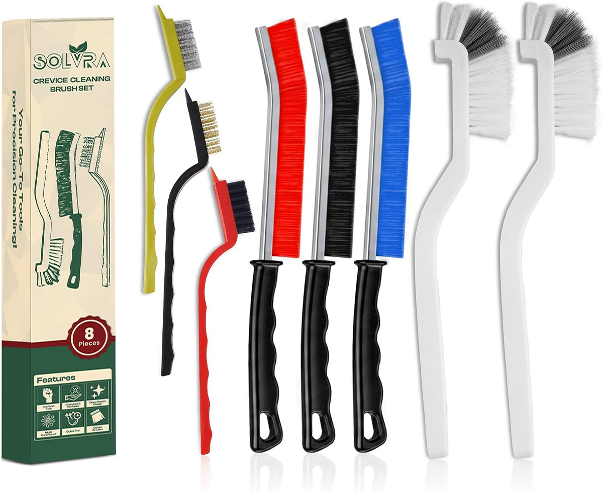 Multi-Purpose Household Cleaning Brush Set – Home Cleaning Brushes, Scrub Brush Set & Bathroom, Kitchen and Household Cleaning Tools