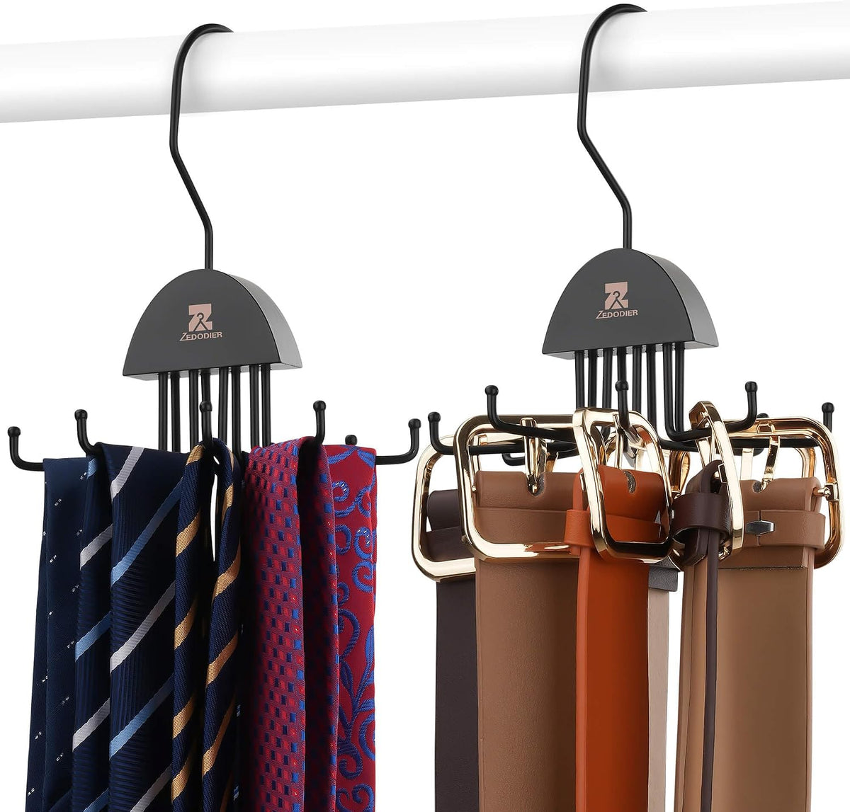 Tie Organizer – Necktie Storage Rack, Closet Tie Holder & Space-Saving Accessories Organizer for Ties and Belts
