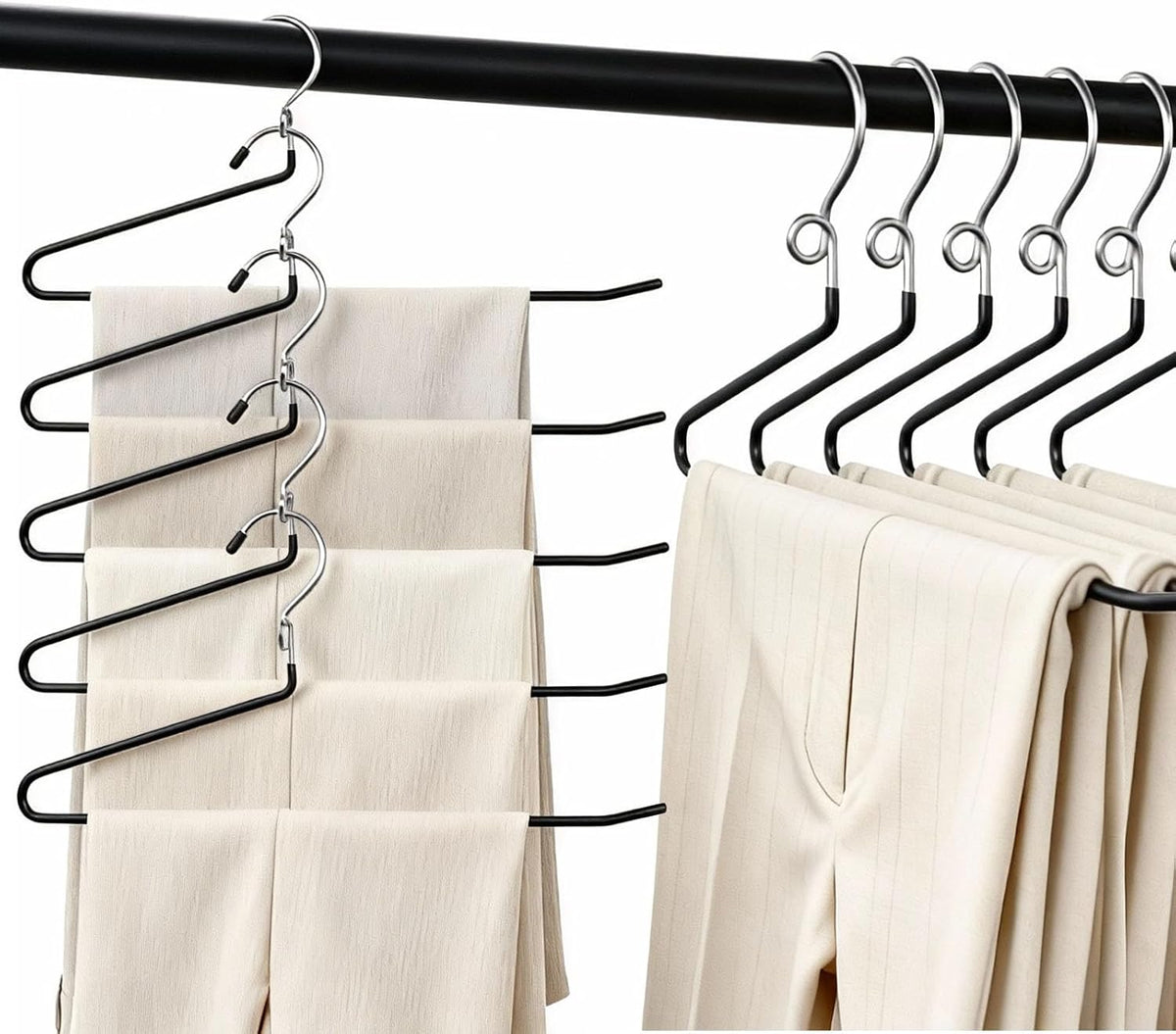 Pants Hanger Organizer – Space-Saving Pants Rack, Closet Trouser Hanger & Multi-Tier Clothing Storage Organizer