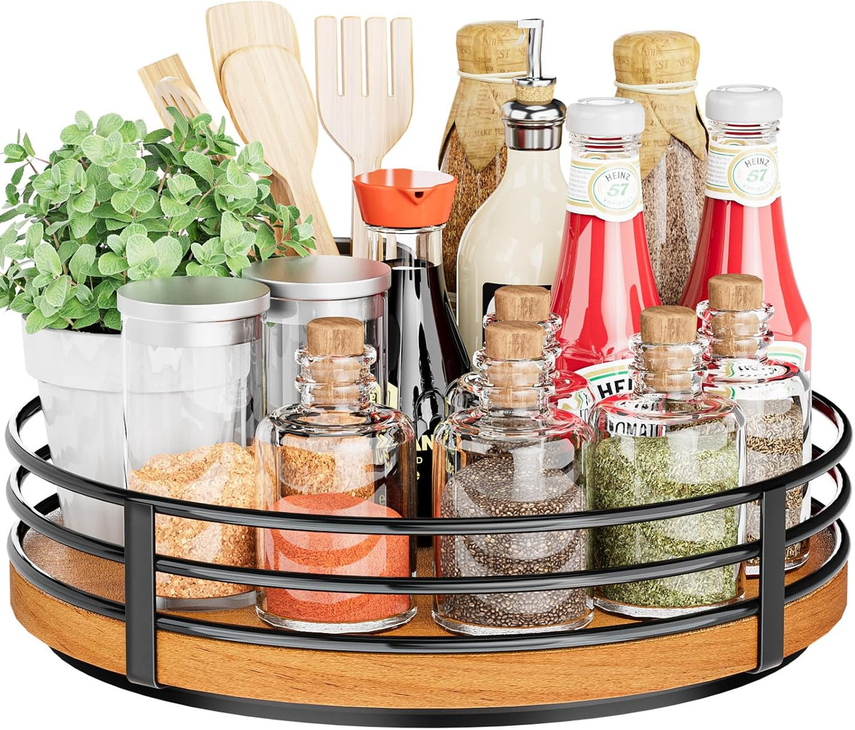 Lazy Susan Pantry Turntable – Rotating Pantry Organizer, 360° Kitchen Storage Turntable & Space-Saving Cabinet Organizer for Food and Spices