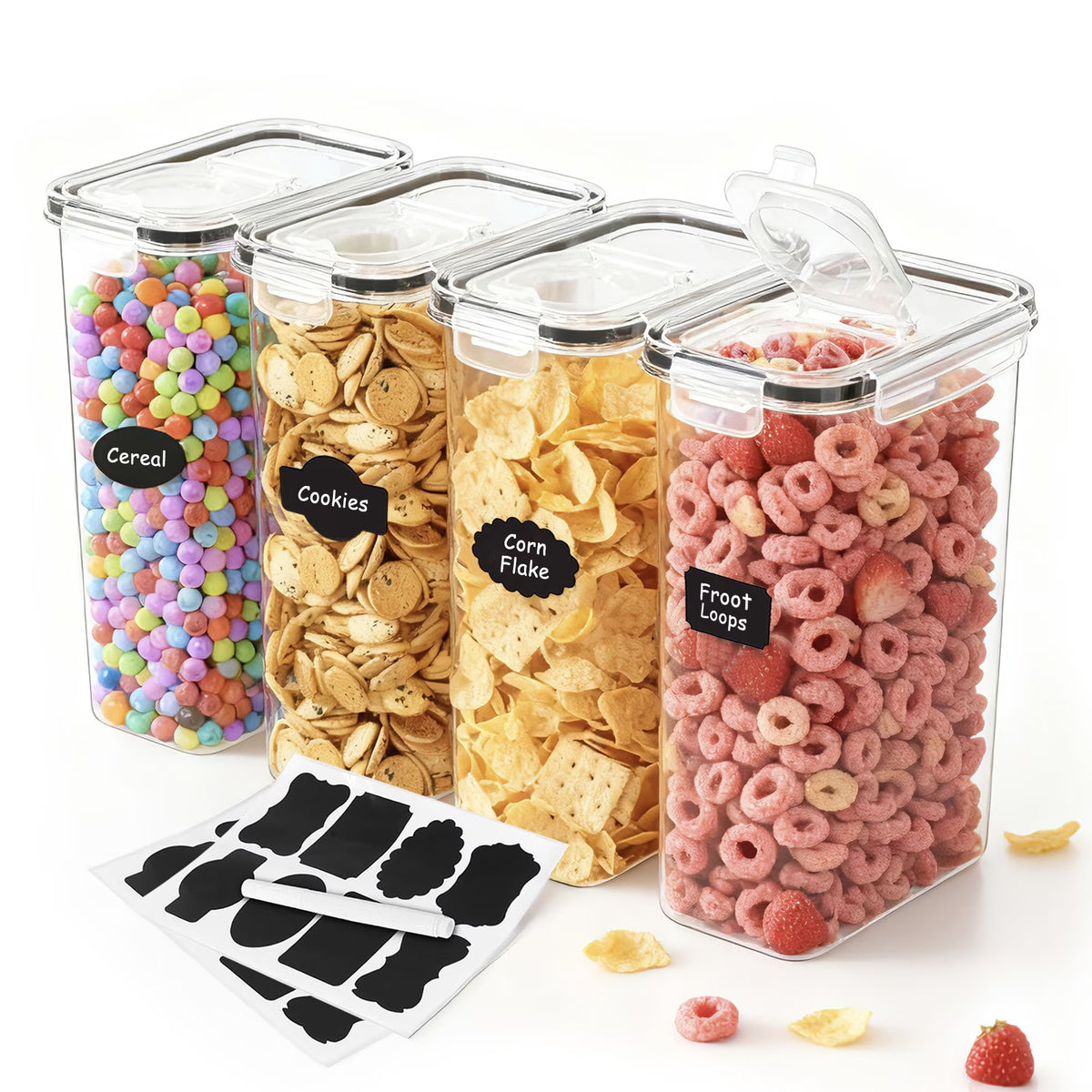 Cereal Storage Containers – Airtight Cereal Keeper, Pantry Food Storage Container & Space-Saving Kitchen Organization Container