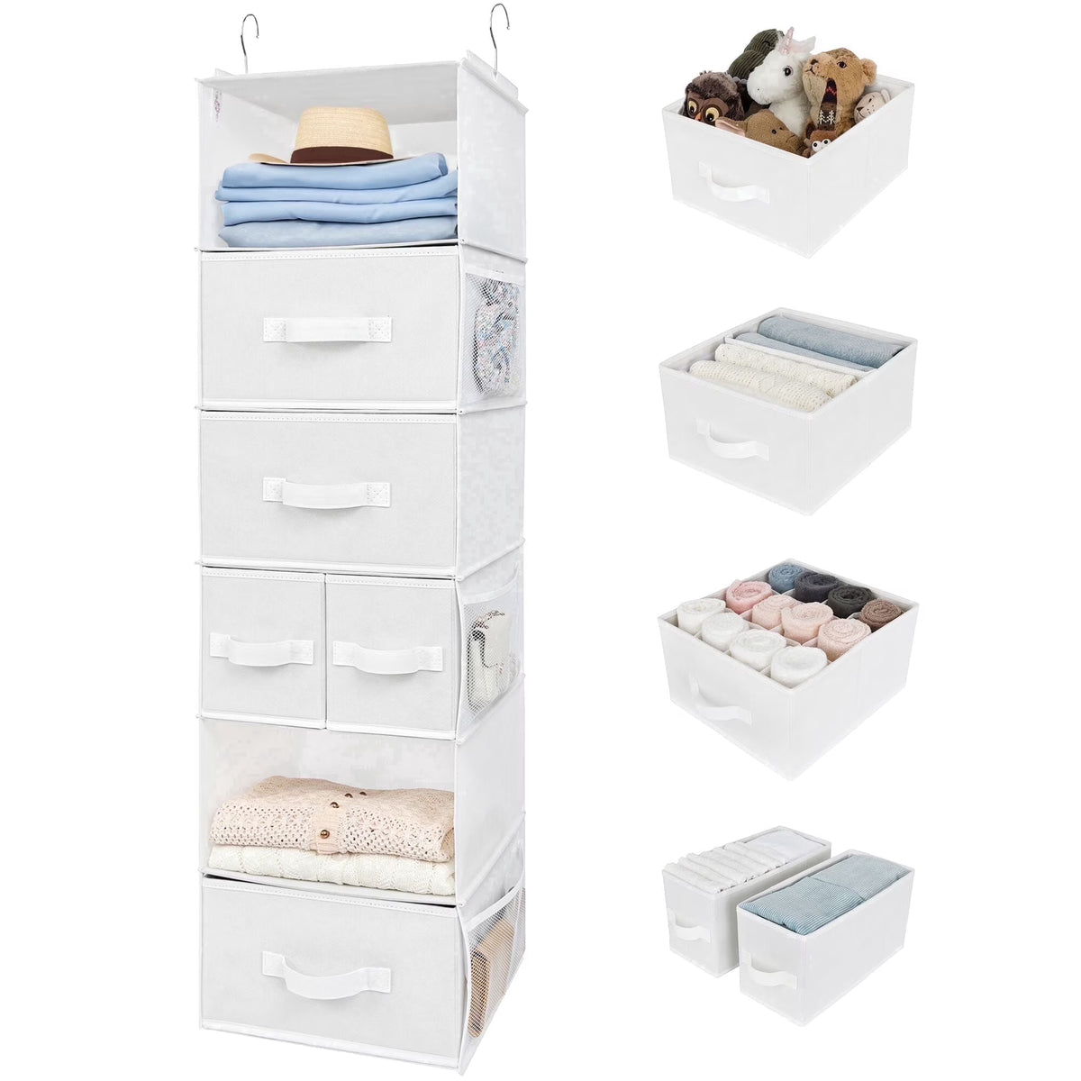 Hanging Closet Shelf Organizer – Hanging Wardrobe Shelves, Closet Storage Organizer & Space-Saving Clothes and Accessories Storage Solution
