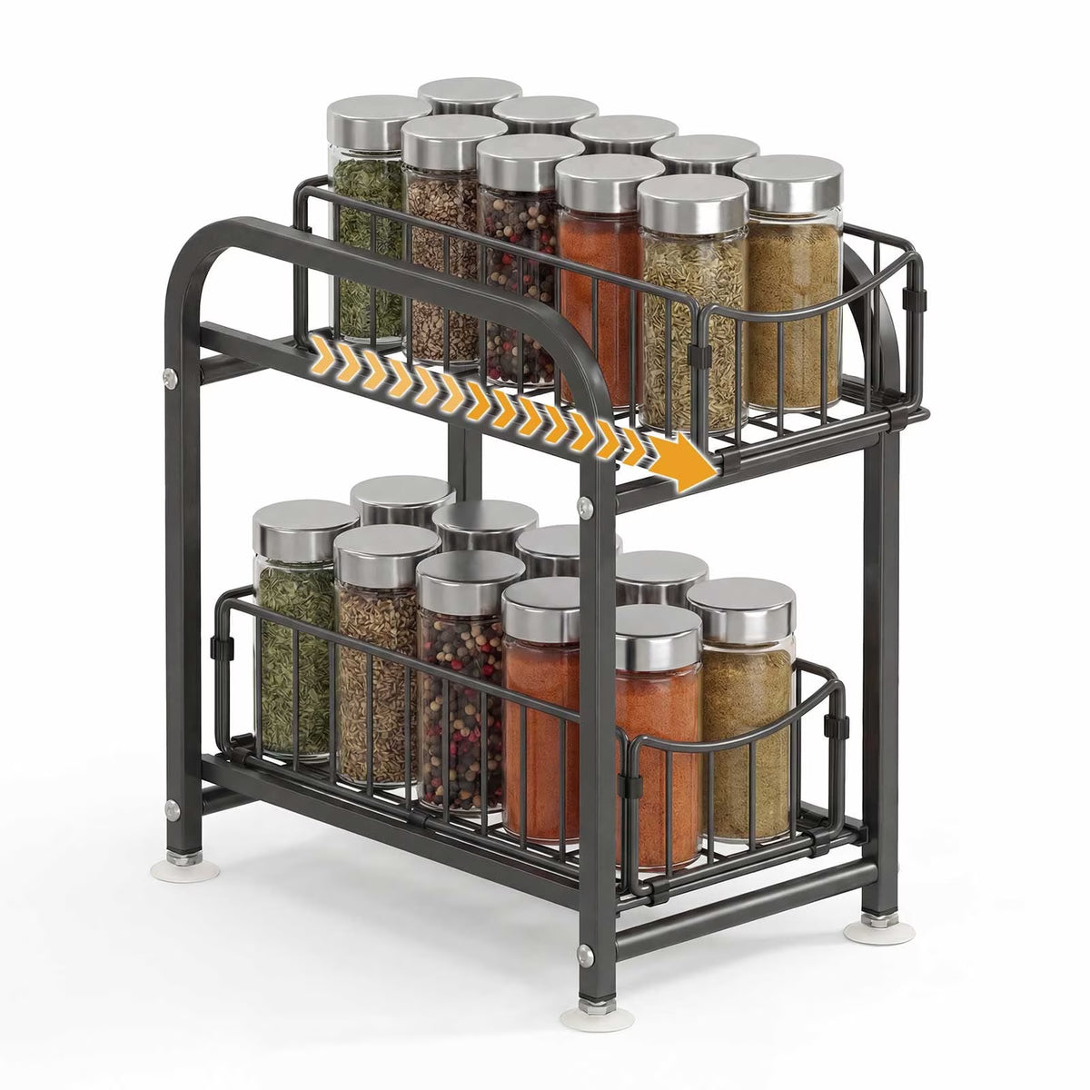 Sliding Cabinet Storage Basket – Pull-Out Cabinet Organizer, Sliding Kitchen Storage Rack & Space-Saving Pantry and Cabinet Storage Basket