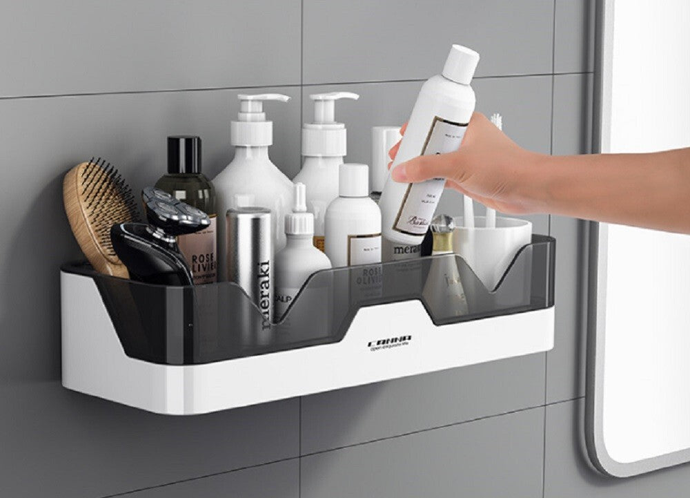 Wall-Mounted Bathroom Organizer – Bathroom Storage Rack, Wall-Mounted Toiletry Holder & Space-Saving Bathroom Storage Shelf